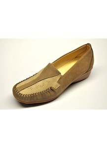 MOCASSINO NABUK TORTORA+BEIGE FREETIME