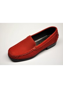 MOCASSINO NABUK ROSSO   FREETIME