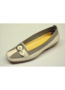 MOCASSINO NABUK+NAPPA BIANCO/GRIGIO FREE