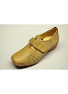 MOCASSINO CINT.VELCRO NAPPA+NABUK BEIGE