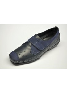 MOCASSINO CINT.VELCRO NAPPA BLU FREETIME