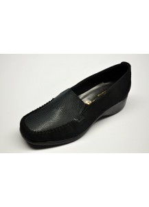 MOCASSINO NABUK+RETTILE NERO FREETIME