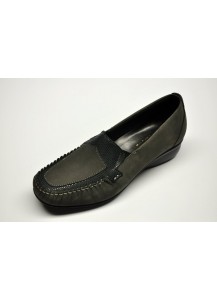 MOCASSINO NABUK+RETTILE GRIGIO FREETIME