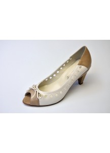 SCARPA PUNTA APERTA SILK ECRU`TA70 ERCOL