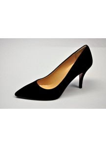 SCARPA DECOLTE` CAMOSCIO NERO  TACCO 70