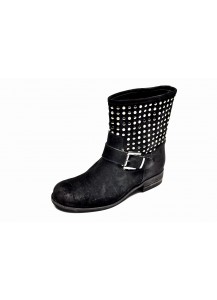 STIVALETTO CROSTA NERO + BORCHIE