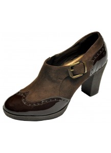 SCARPA CAMOSCIO + VERNICE MARR.TACCO 60