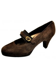 SCARPA CAMOSCIO CAFFE` TACCO 60MM PLATO`