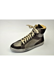 SNEAKER ALTO VITELLO/CAMOSCIO GRIGIO LAN