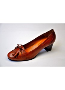 SCARPA VITELLO COGNAC TACCO 50MM ERCOLI