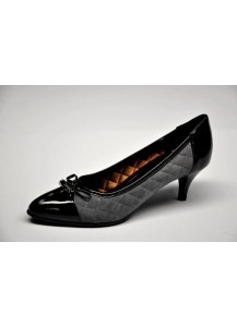 SCARPA CAMOSCIO GRIGIO+VR NERO TACCO 50
