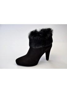 STIVALETTO CAMOSCIO E LAPIN NERO TA 90MM