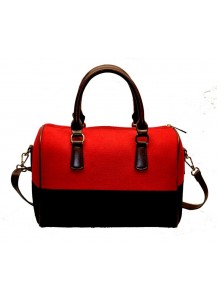 BORSA FELTRINO BICOLORE ROSSO-MARRONE