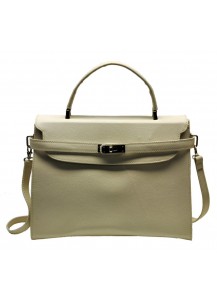 BORSA PELLE TIPO KELLY COL. BIANCO