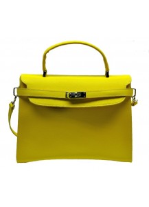 BORSA PELLE TIPO KELLY COL. GIALLO