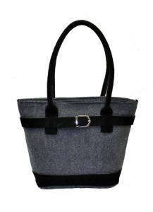 BORSA SHOPPING FELTRO GRIGIO/NERO