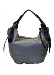 BORSA IN ECOPELLE LUX A SOFFIETTO GRIGIO