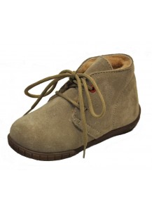 SCARPA BIMBO ALLACCIATA CAMOSCIO BEIGE