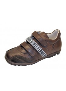 SCARPA PELLE E CAM.MARRONE CINT.VELCRO