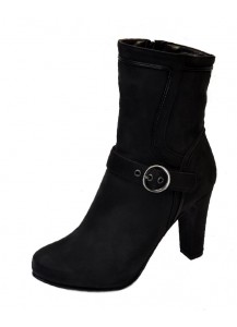 STIVALETTO NABUK NERO TACCO 90 MM