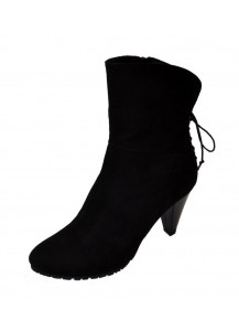 STIVALETTO CAMOSCIO NERO TACCO 70 MM
