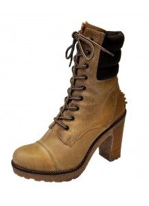 STIVALETTO NABUK GIALLO SUOLA   PLATO`80