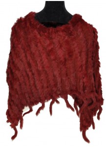 PONCHO LAPIN CON CODINE BORDO`