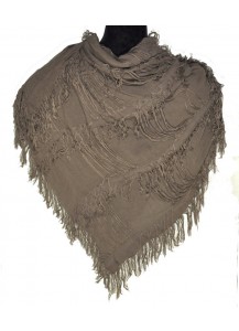 SCIARPA CON FRANGIE TAUPE