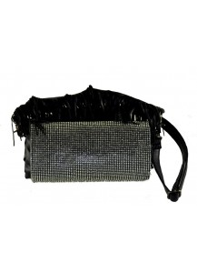 POCHETTE ECOPELLE + GLITTER BLU