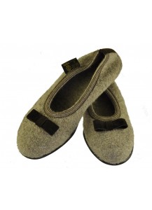 PANTOFOLA BALLERINA CON FIOCCO LANA COTT