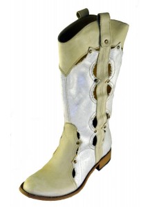 STIVALE ESTIVO TESSUTO METAL + PELLE B.