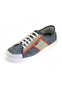 SNEAKER TELA BLU/BEIGE