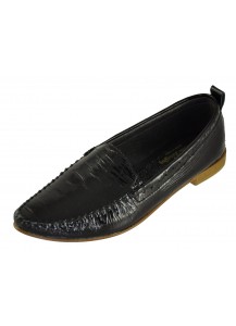 MOCASSINO IN VERNICE CROCCO NERO