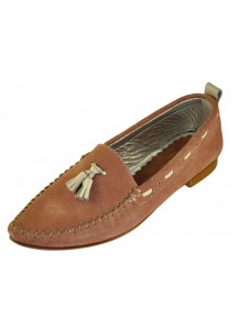 MOCASSINO IN PELLE SCAM. LILA/ROSA