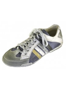 SNEAKER PELLE BLU E BIANCO SPORCO+CAM.GR