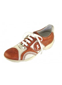 SNEAKER PELLE ROSSO/BIANCO