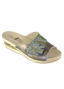 ZOCCOLO PELLE LAM.BRONZO + VELCRO E MOLL