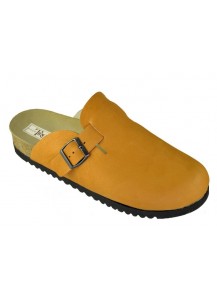 CIABATTONE CON FIBBIA VITELLO ARANCIO