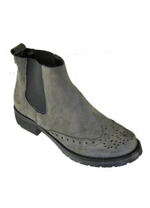 STIVALETTO NABUK GRIGIO CON ELAS.LATERAL