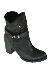 STIVALETTO CON CINTURINO NABUK NERO SPAZ