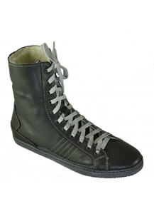 SNEAKER ALTO VITELLO NERO FODERA LANA