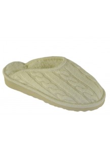 CIABATTA IN TESS.MAGLIA A TRECCIA BEIGE