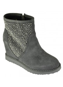 STIVALETTO CAMOSCIO CHARCOL CON ZEPPA I.