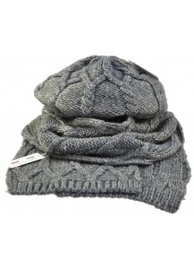 SCIARPA E BASCO ALPACA/LANA GRIGIO