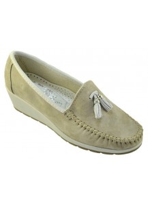 MOCASSINO PELLE SCAMOSCIATA BEIGE ZP 40