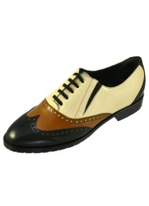 SCARPA ALLACC.PUNTA DUILIO NERO-CUOIO-BE