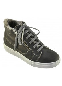 SNEAKER ALLACCIATO PELLE INGR.GRIGIO