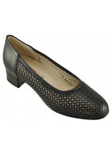DECOLLETE` NAPPA BLU FORATO TACCO 30