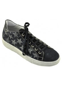 SNEAKER ALLACCIATO CAMOSCIO BLU STAMPATO