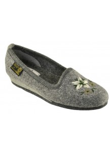PANTOFOLA FELTRO GRIGIO RIC.FIORI S.FELT